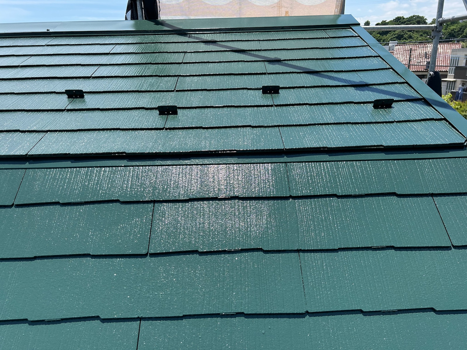 川崎市中原区　N様邸　外壁・屋根塗装工事～グリーン系～