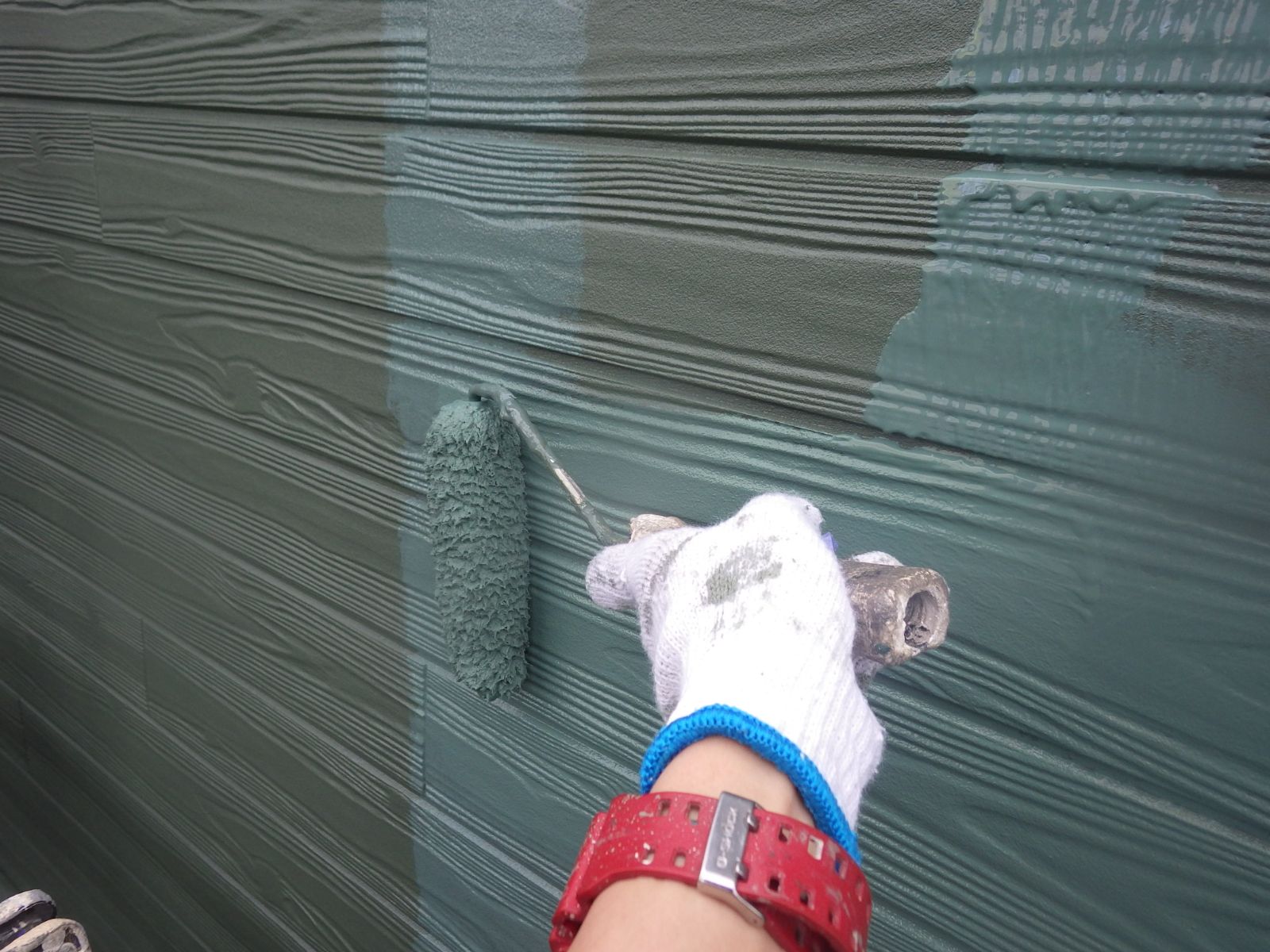 川崎市中原区　N様邸　外壁・屋根塗装工事～グリーン系～