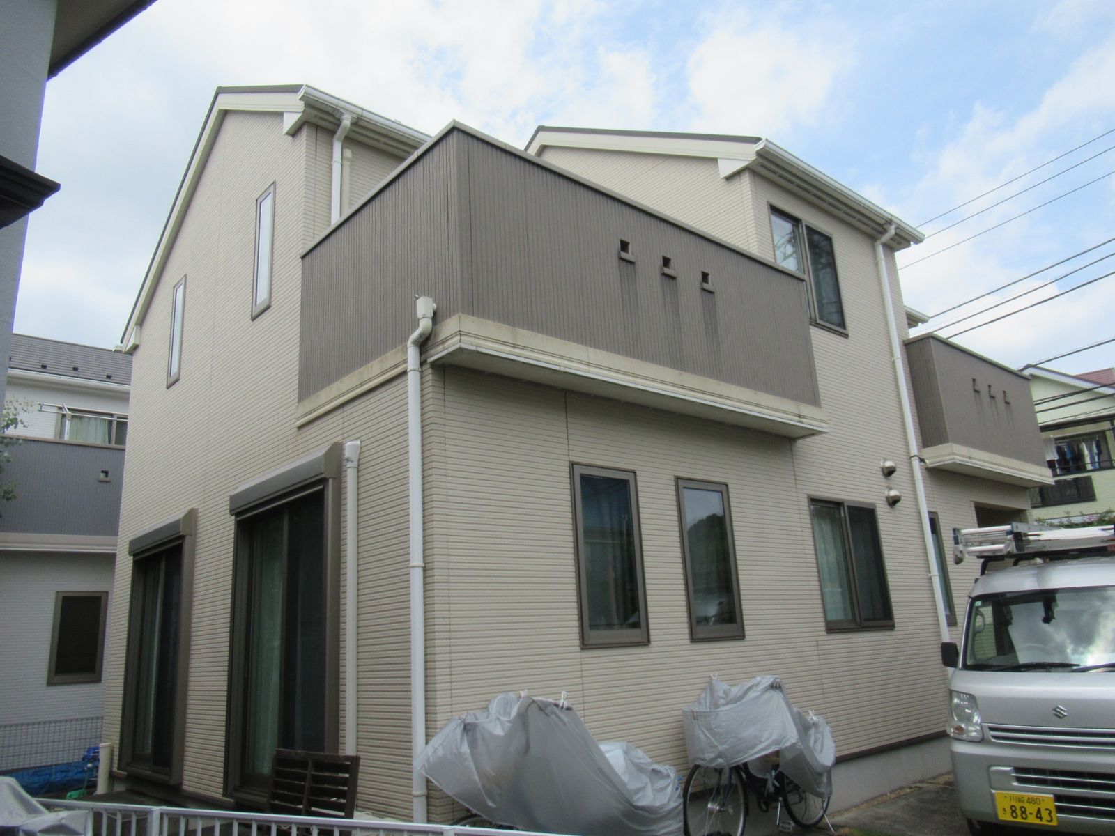 川崎市麻生区　T様邸　外壁・屋根塗装工事～ベージュ・グレー系～