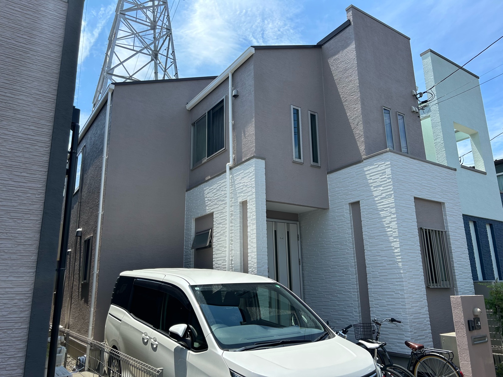 川崎市麻生区　S様邸　外壁・屋根塗装工事～グレージュ・ホワイト系～