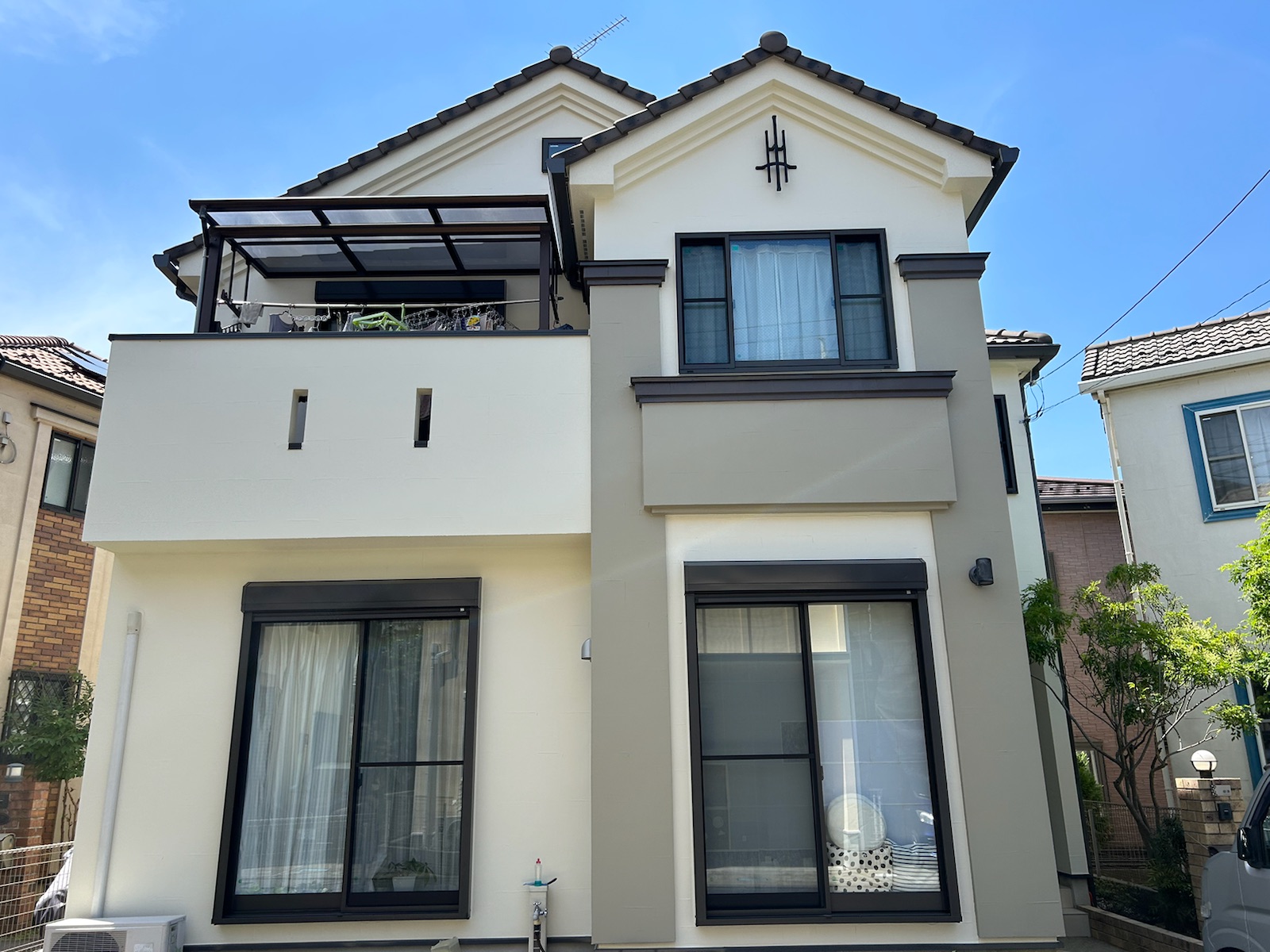 川崎市宮前区　Y様邸　外壁塗装工事～クリーム系～