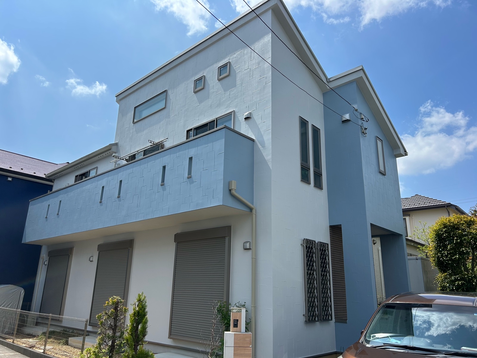 川崎市麻生区　T様邸　外壁・屋根塗装工事～グレイ・ブルー系～