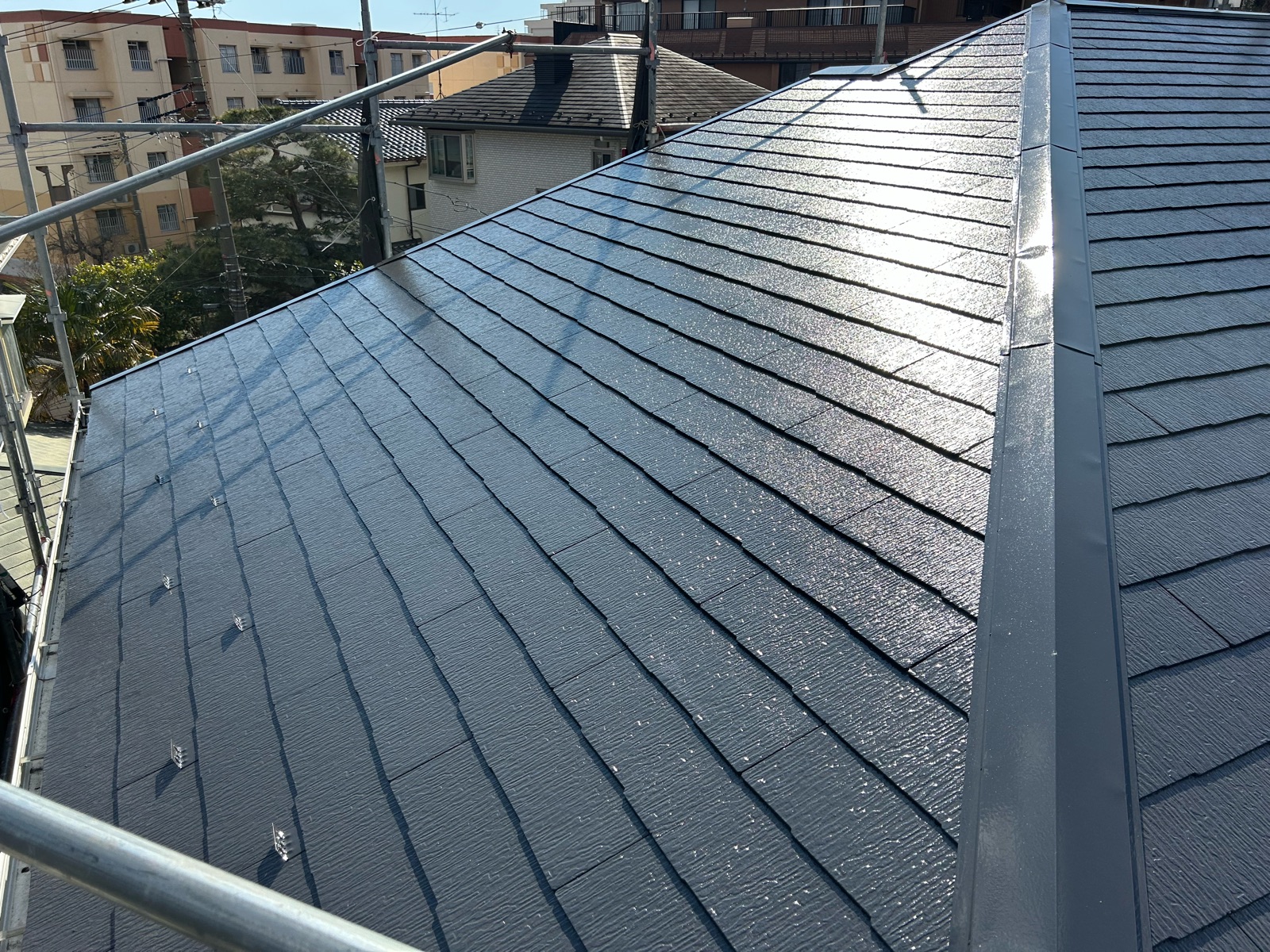 川崎市宮前区　S様邸　外壁・屋根塗装工事～ホワイト・ブラック系～