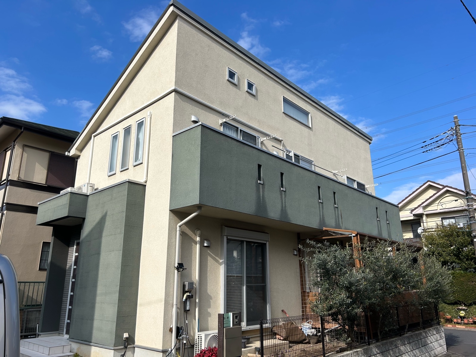 川崎市麻生区　M様邸　外壁・屋根塗装工事～グリーン系～