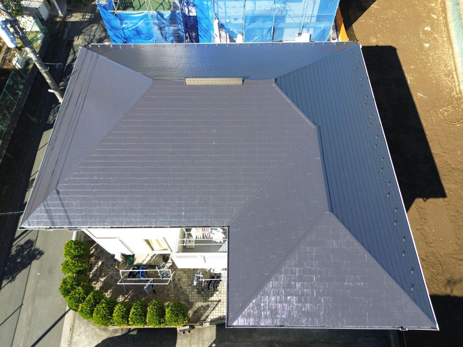 横浜市港北区　S様邸　屋根塗装工事～ダークグレー系～