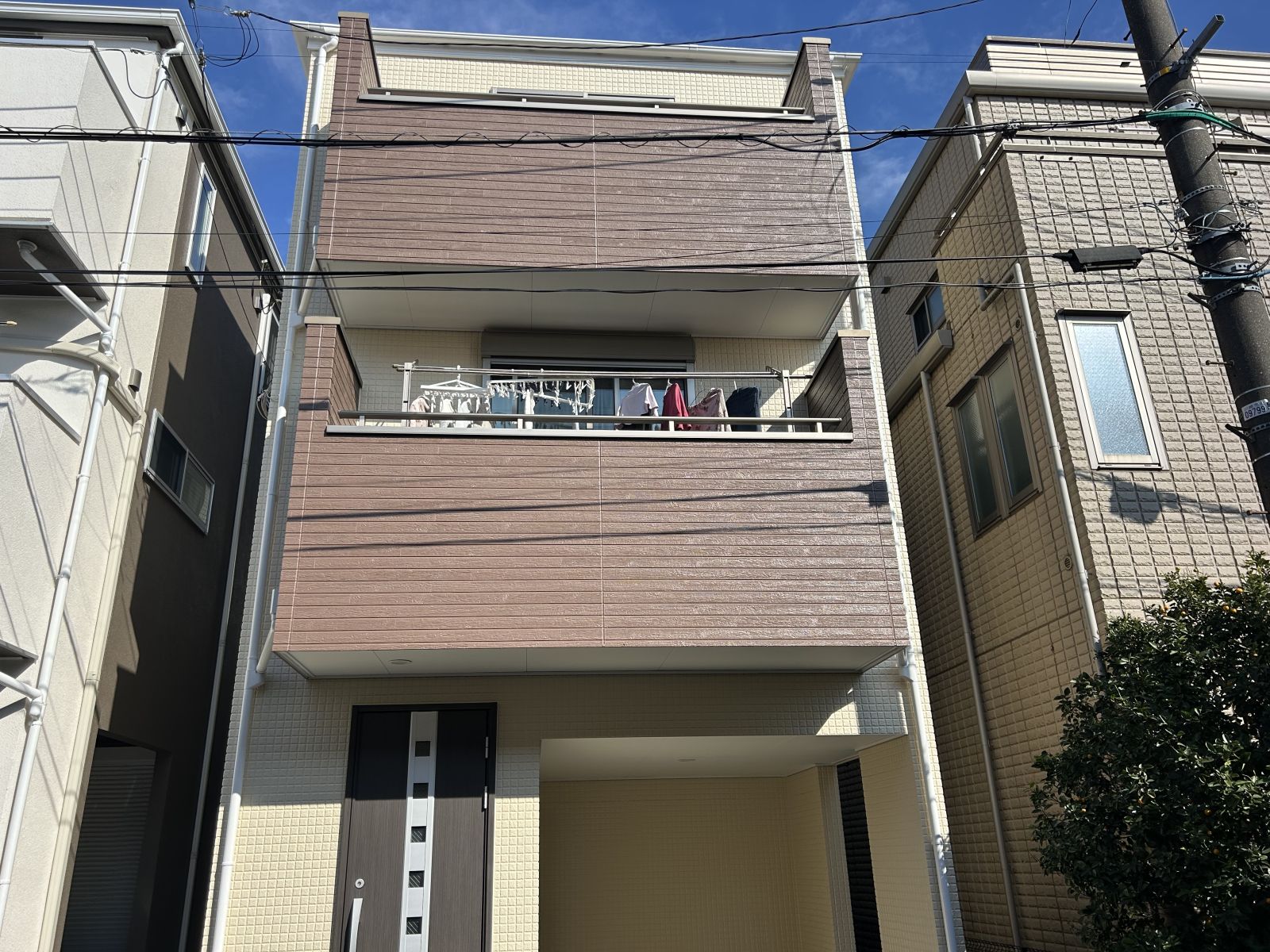 川崎市高津区　N様邸　外壁・屋根塗装工事～ベージュ・茶系～