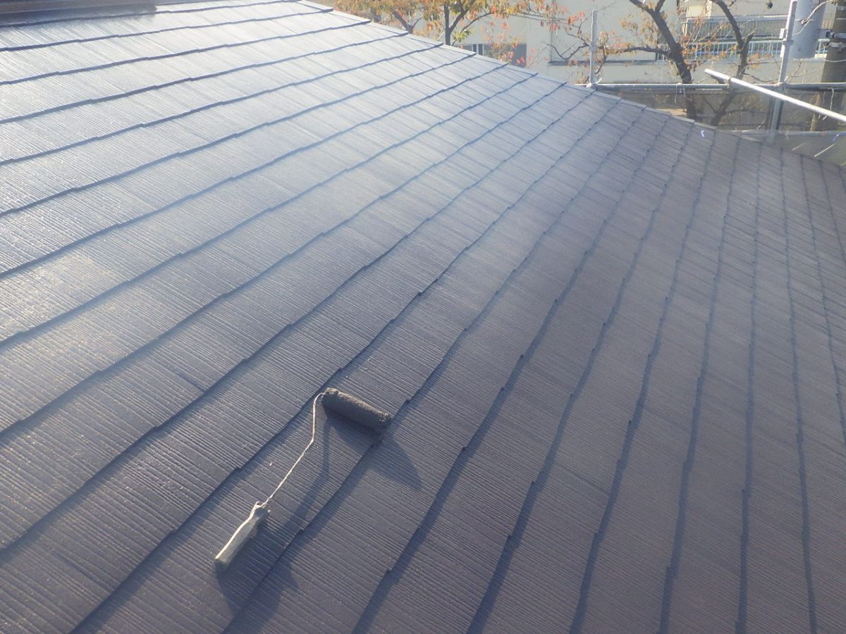 横浜市港北区　S様邸　屋根塗装工事～ダークグレー系～