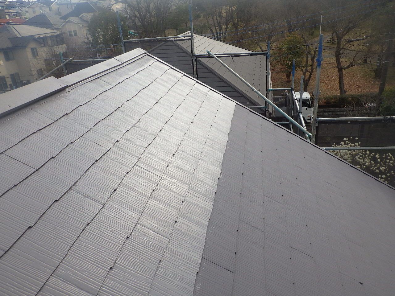 川崎市麻生区　T様邸　外壁・屋根塗装工事～グレー系～