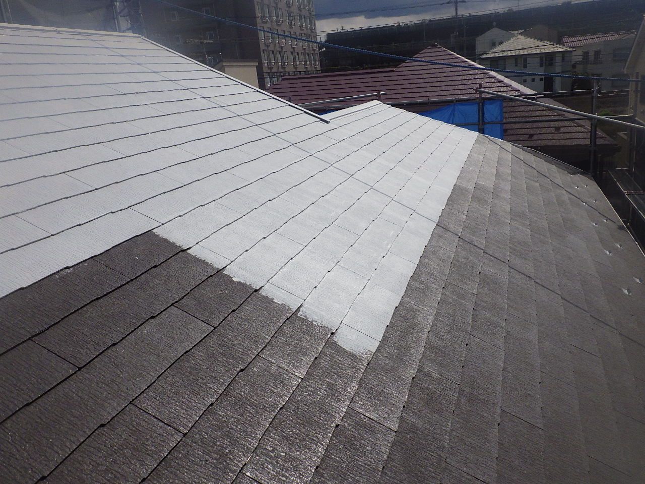 川崎市麻生区　T様邸　外壁・屋根塗装工事～グレイ・ブルー系～