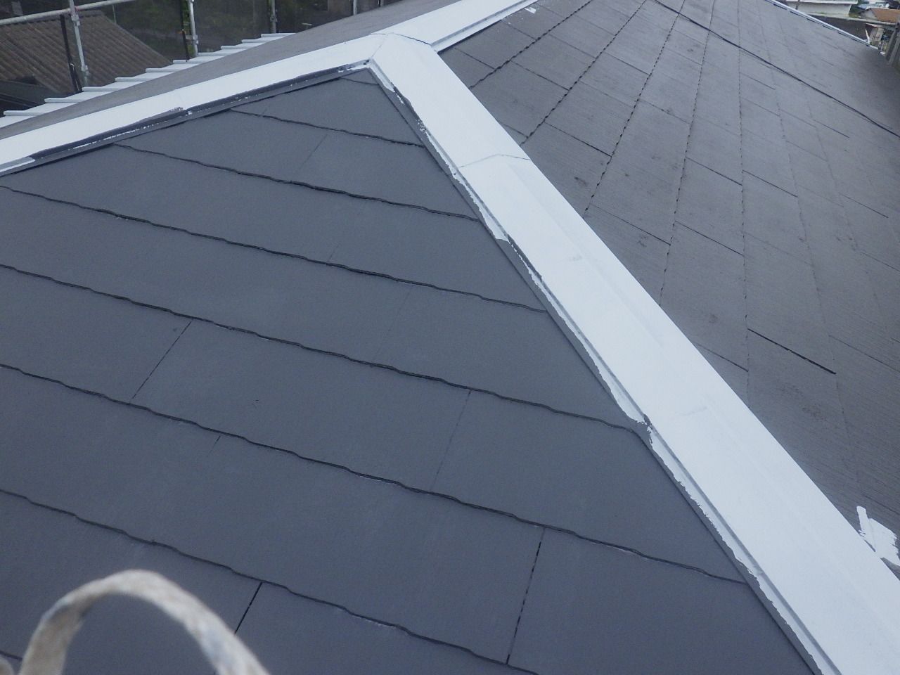 川崎市多摩区 Lアパート外壁・屋根塗装工事~グレイ系~