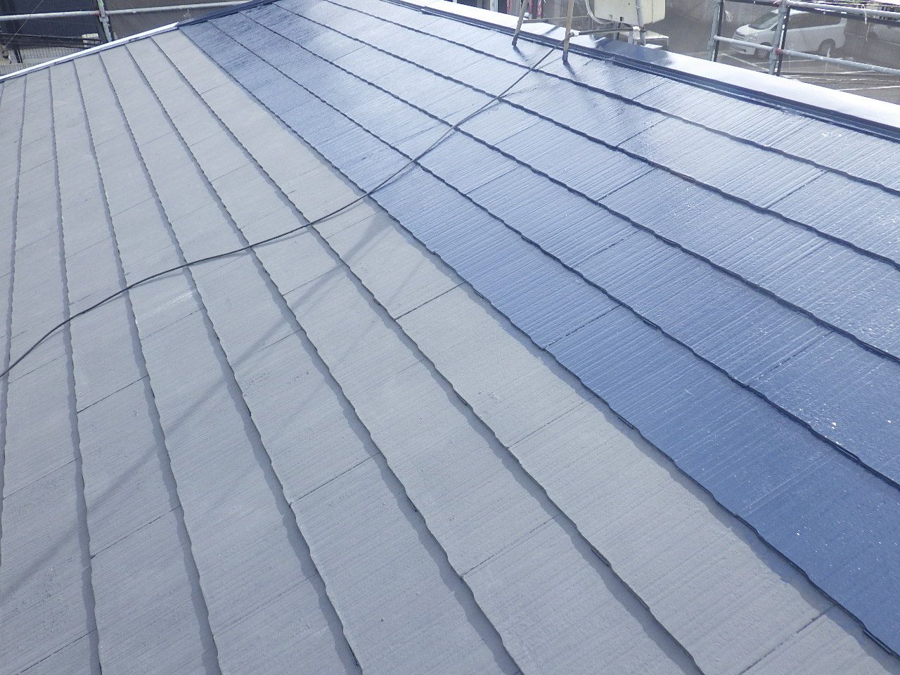 川崎市多摩区 Lアパート外壁・屋根塗装工事~グレイ系~